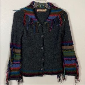 Beyond Threads Alpaca Hooded Fringed Cardigan